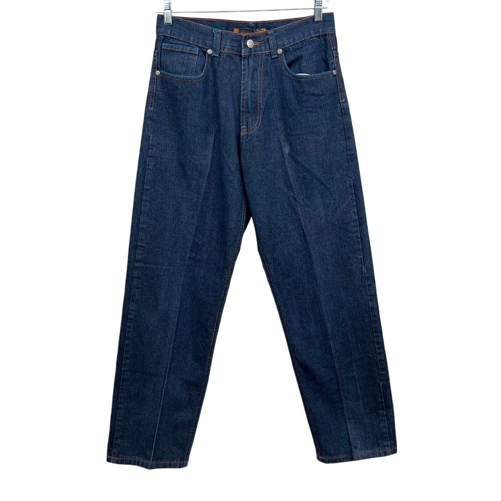 JINZU Mens Jeans Straight Leg 5 Pocket Zip Fly High Rise Blue Size W32*